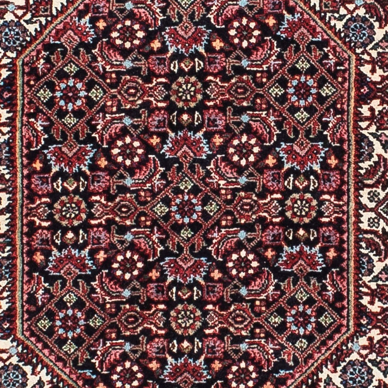 Persisk tæppe - Bijar - 212 x 135 cm - mørkerød