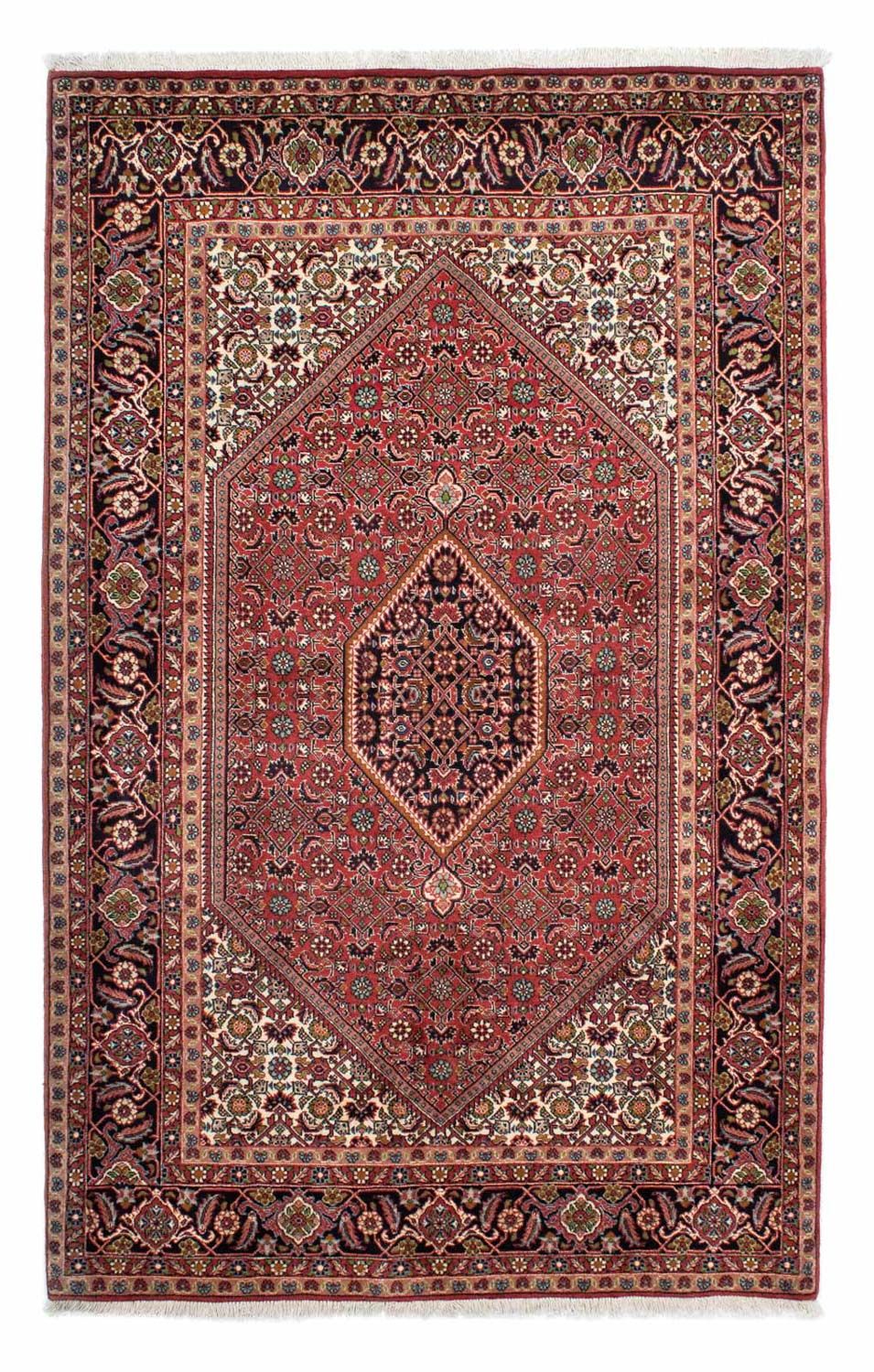 Persisk tæppe - Bijar - 224 x 141 cm - lysrød