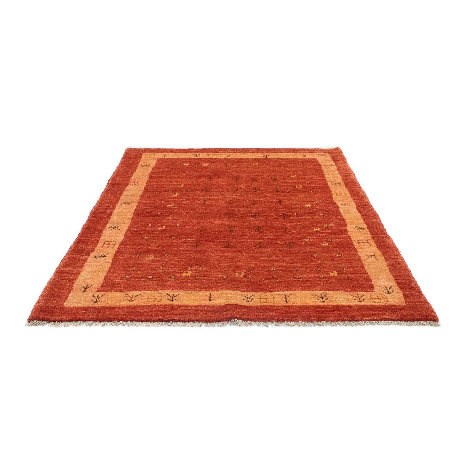 Gabbeh Tæppe - Loribaft Persisk - 194 x 156 cm - rød