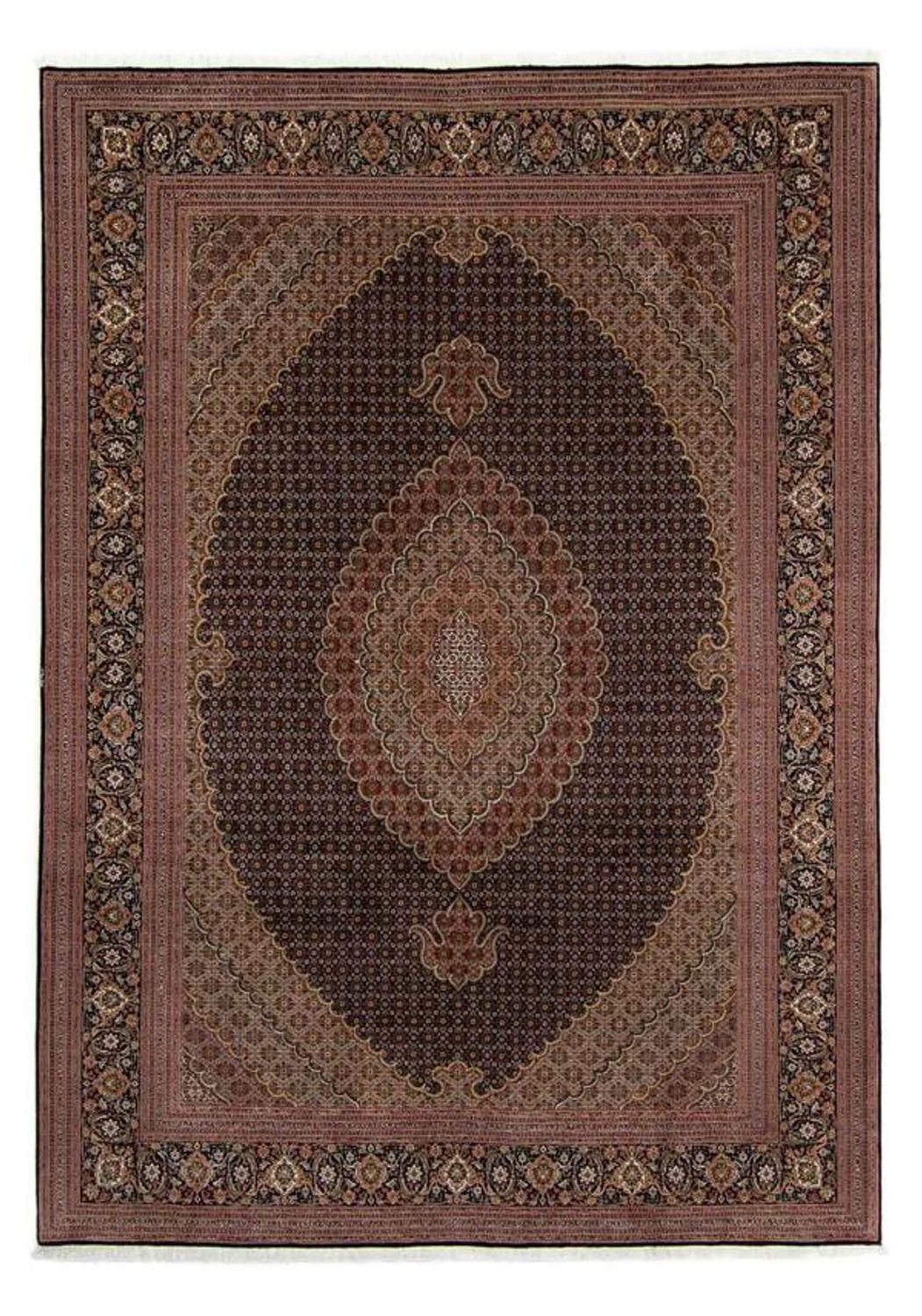Persisk tæppe - Tabriz - 346 x 252 cm - brun