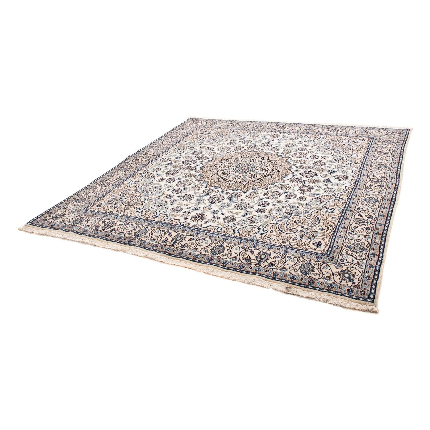 Persisk tæppe - Nain - Royal firkantet  - 210 x 202 cm - beige