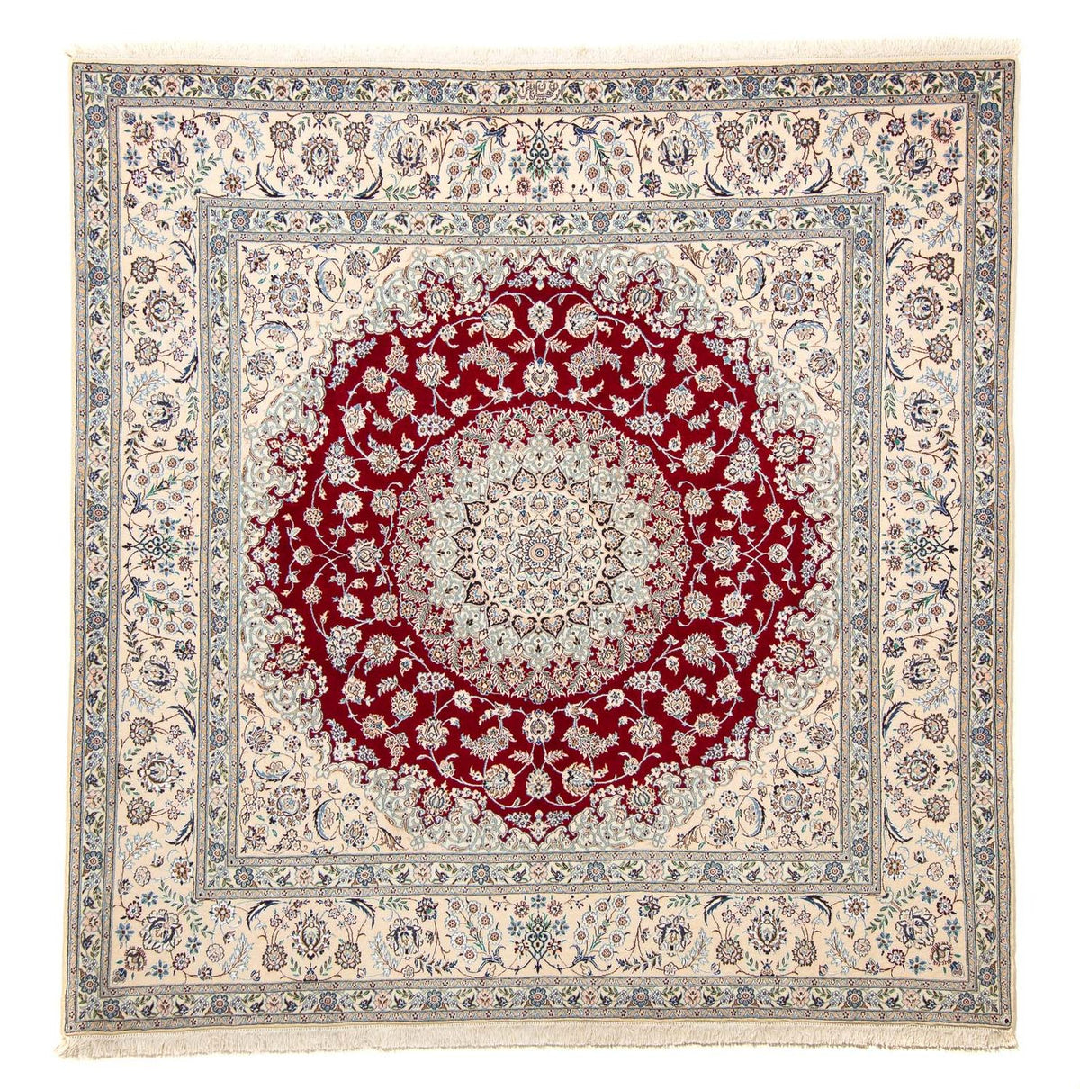 Persisk tæppe - Nain - Premium firkantet  - 205 x 202 cm - beige