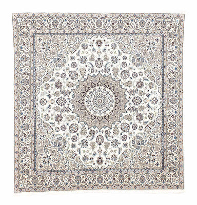 Persisk tæppe - Nain - Royal firkantet  - 205 x 198 cm - beige