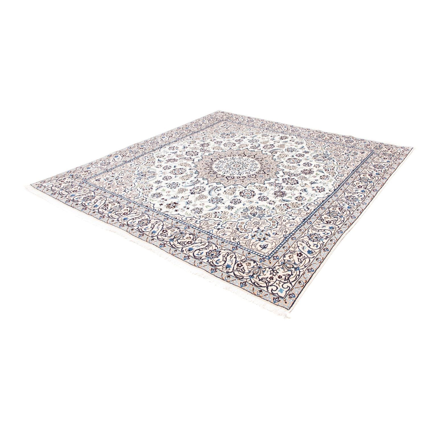 Persisk tæppe - Nain - Royal firkantet  - 205 x 198 cm - beige