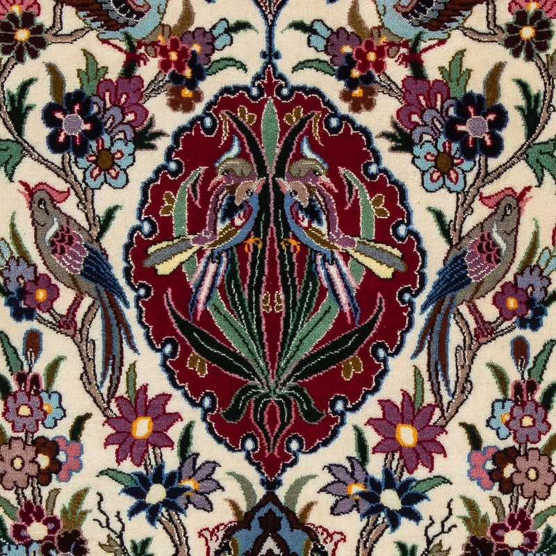 Persisk tæppe - Isfahan - Premium - 105 x 67 cm - mørkerød