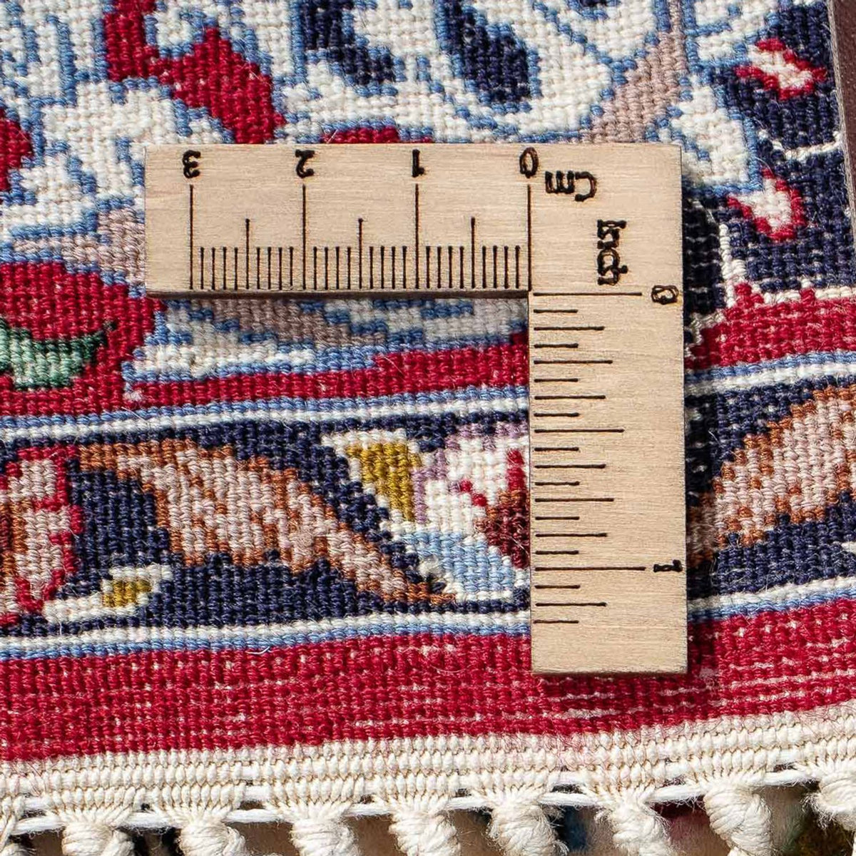 Persisk tæppe - Isfahan - Premium - 105 x 67 cm - mørkerød