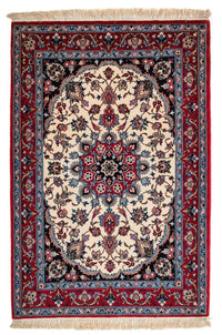 Persisk tæppe - Isfahan - Premium - 120 x 84 cm - mørkerød