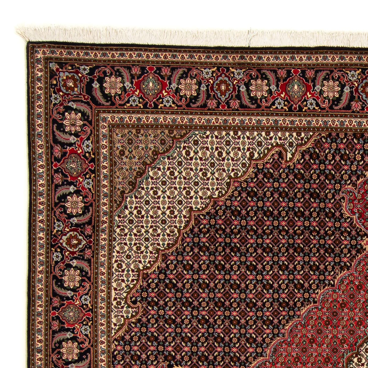 Persisk tæppe - Tabriz firkantet  - 203 x 202 cm - mørkeblå