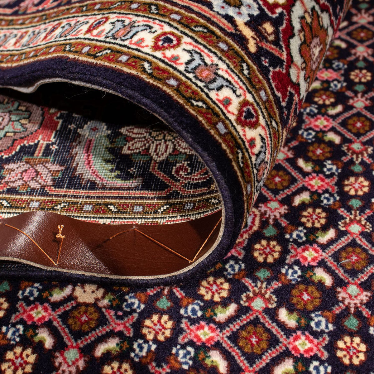 Persisk tæppe - Tabriz firkantet  - 203 x 202 cm - mørkeblå