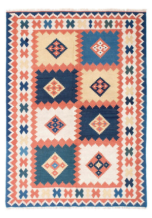 Kelim-tæppe - orientalsk - 212 x 155 cm - blå