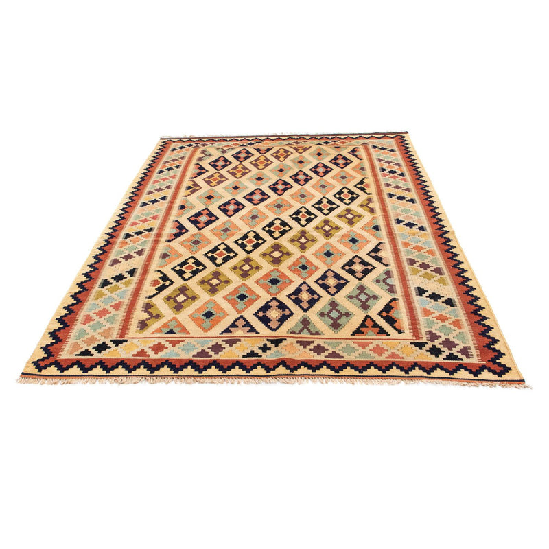 Kelim-tæppe - orientalsk - 207 x 148 cm - lys brun