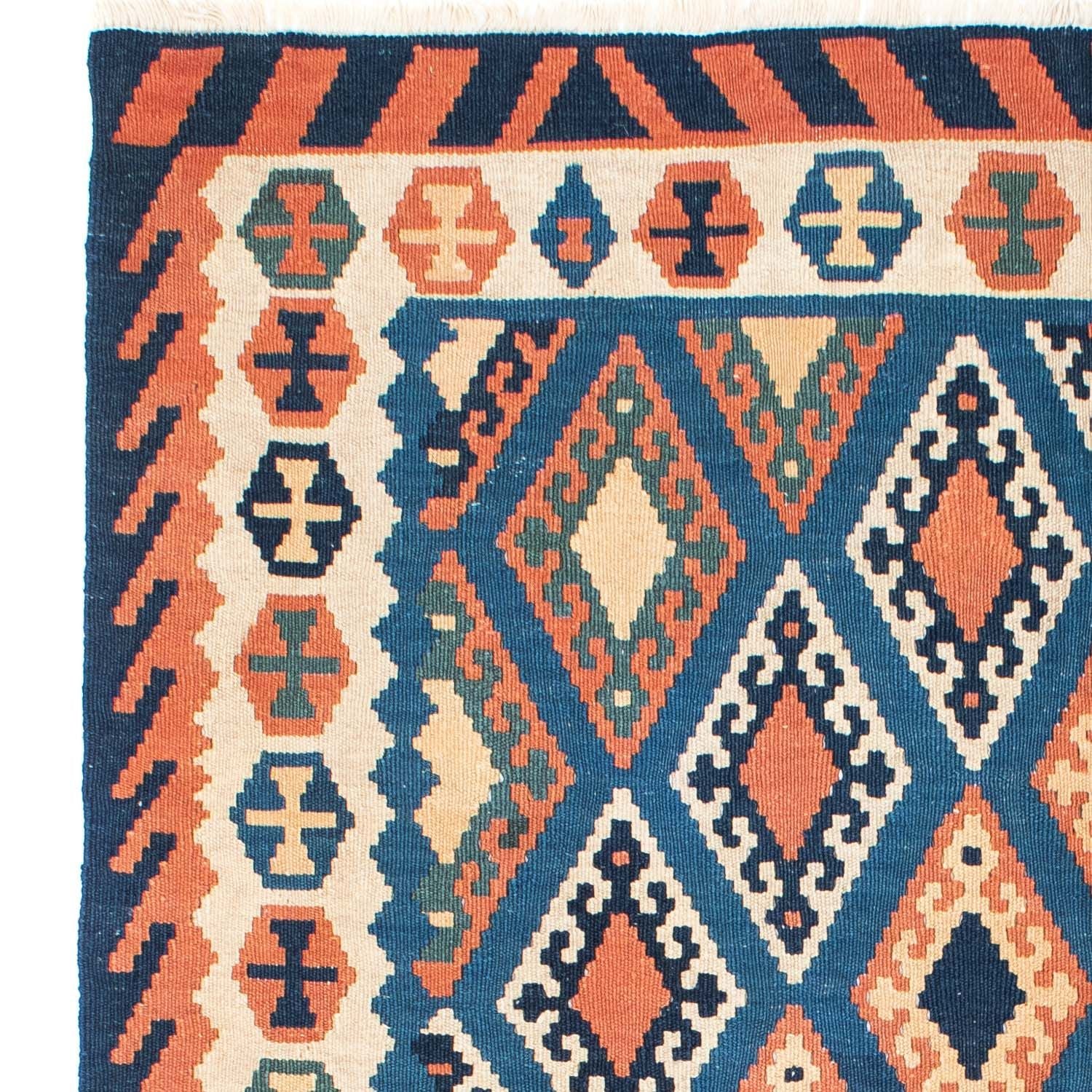 Kelim-tæppe - orientalsk - 222 x 158 cm - blå