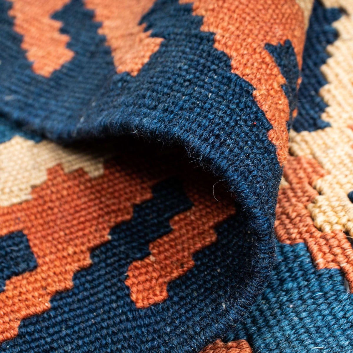 Kelim-tæppe - orientalsk - 222 x 158 cm - blå