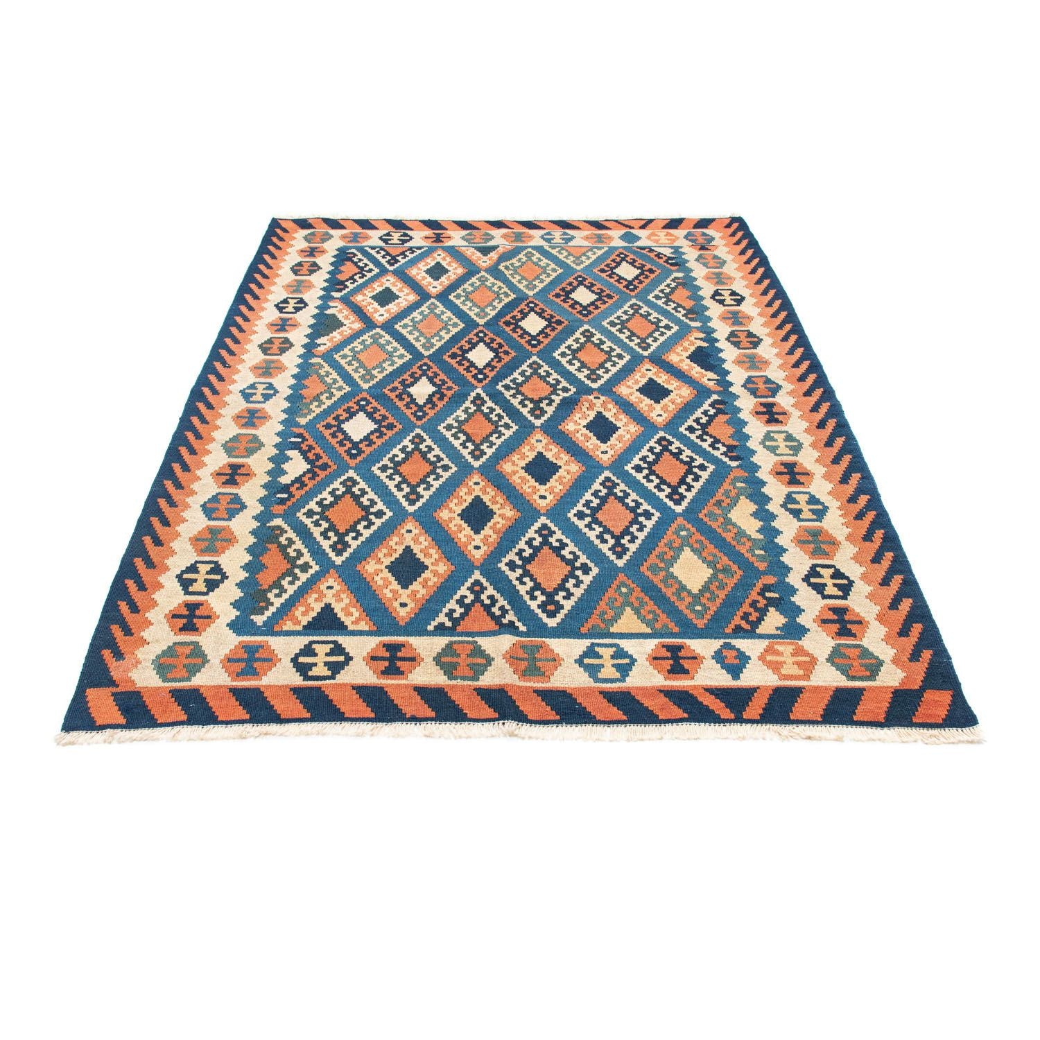 Kelim-tæppe - orientalsk - 222 x 158 cm - blå