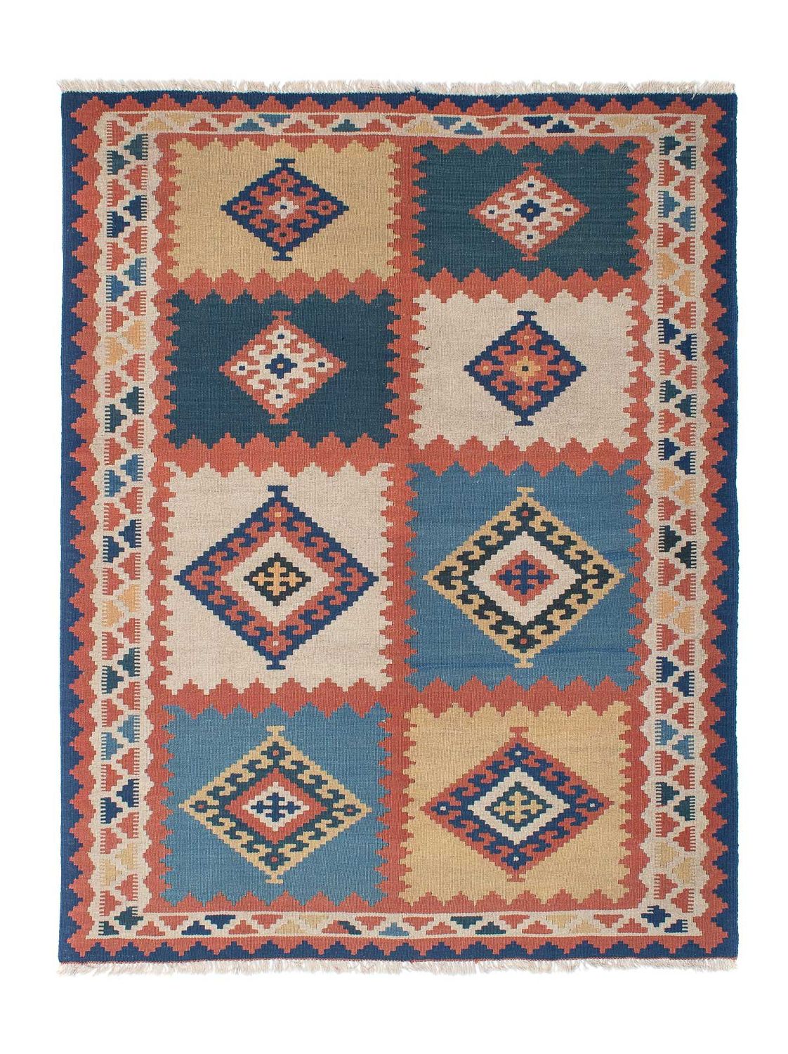 Kelim-tæppe - orientalsk - 216 x 161 cm - flerfarvet