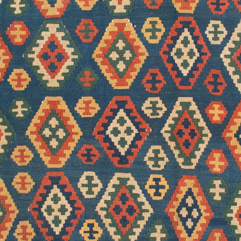 Kelim-tæppe - orientalsk - 232 x 194 cm - blå