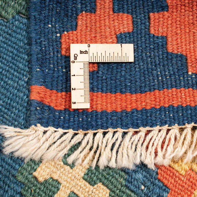 Kelim-tæppe - orientalsk - 232 x 194 cm - blå