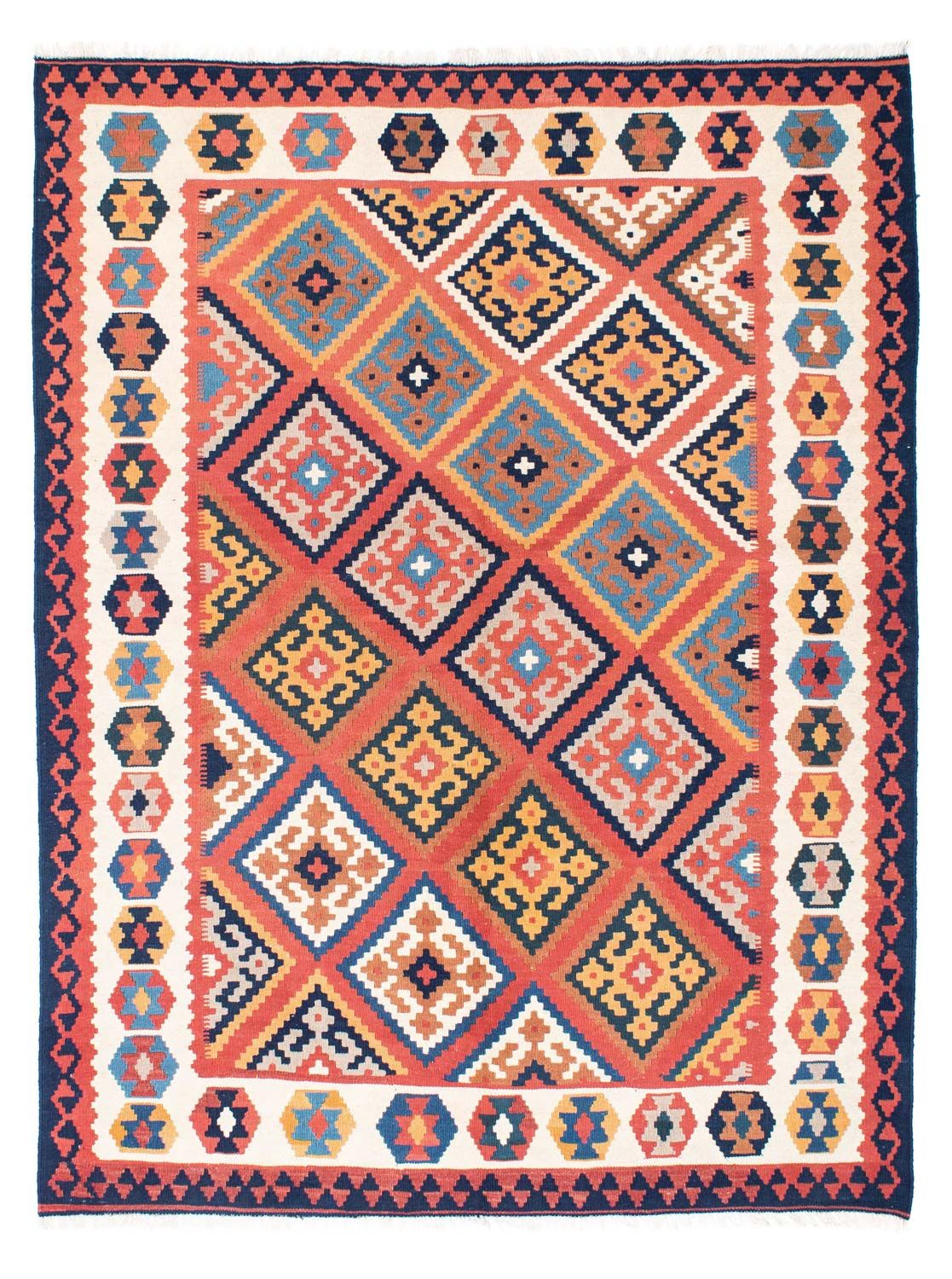 Kelim-tæppe - orientalsk - 206 x 156 cm - rust