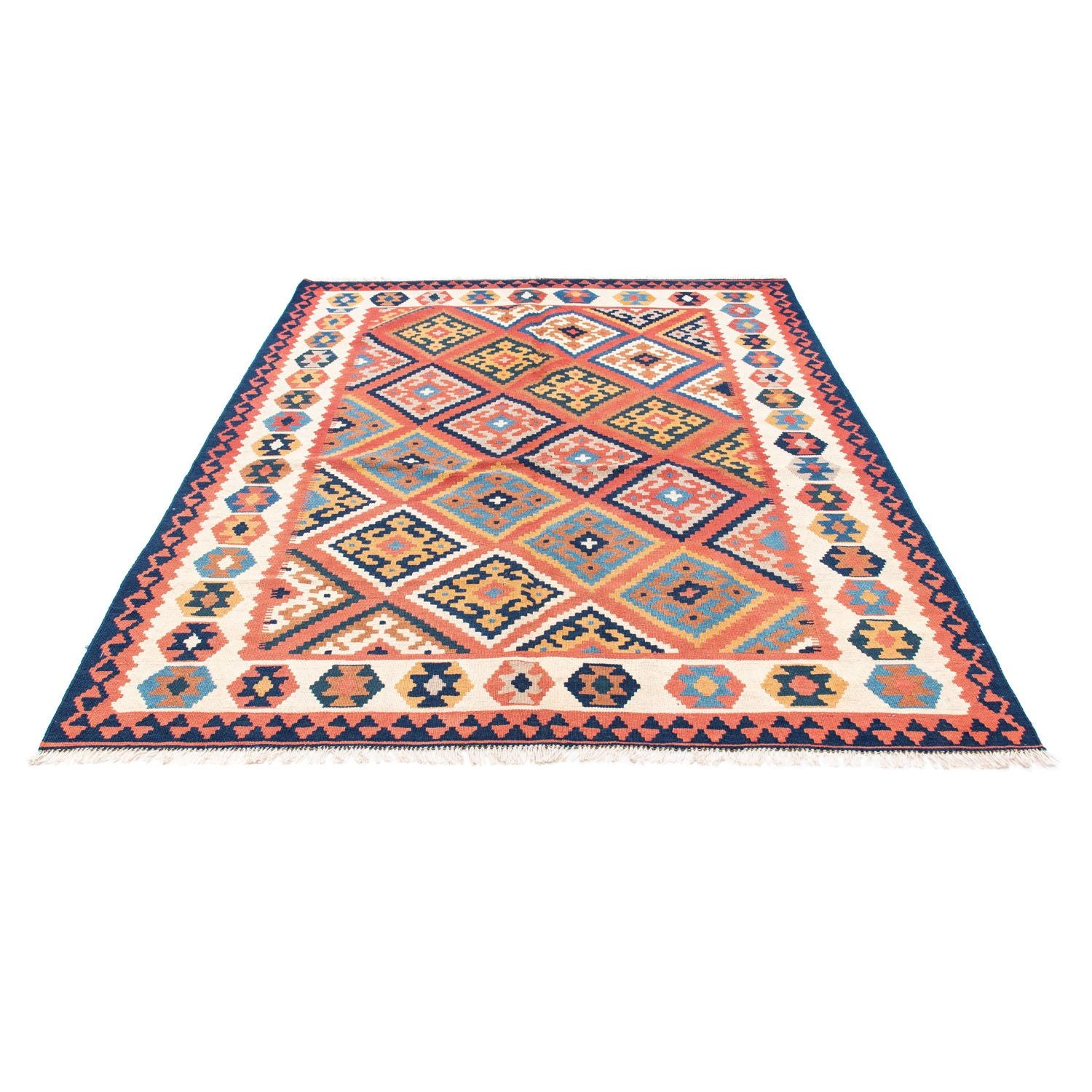Kelim-tæppe - orientalsk - 206 x 156 cm - rust