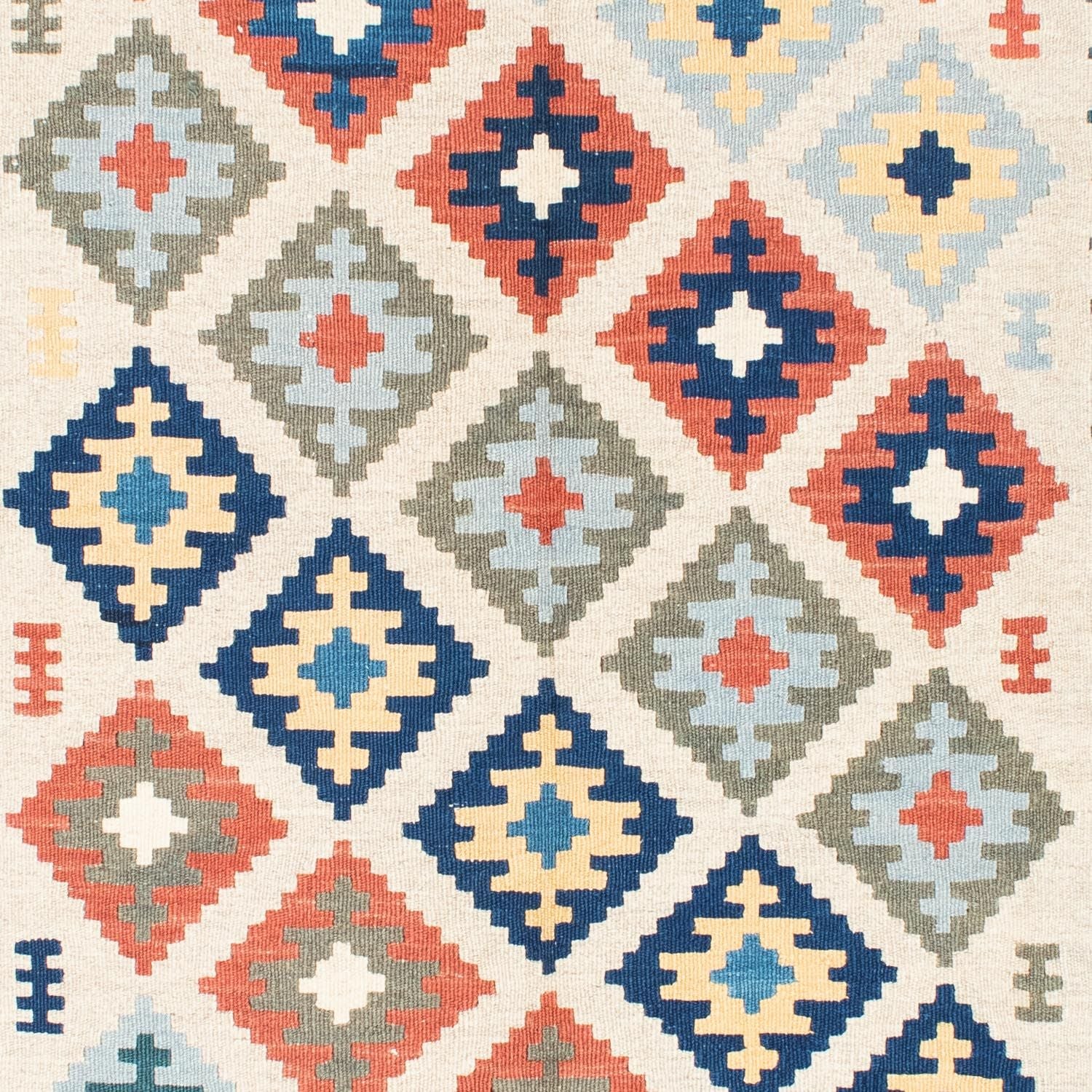 Kelim-tæppe - orientalsk - 196 x 155 cm - beige