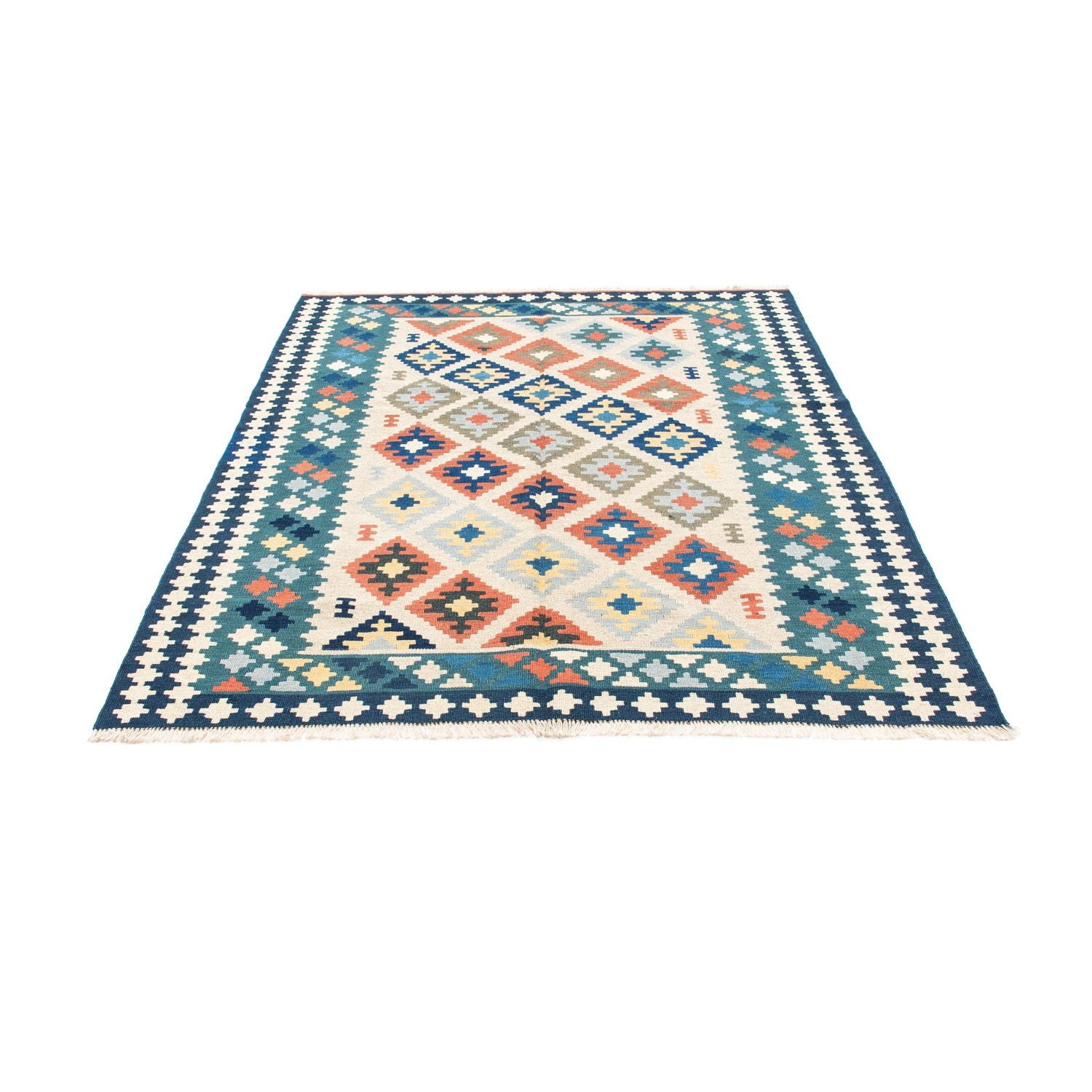 Kelim-tæppe - orientalsk - 196 x 155 cm - beige
