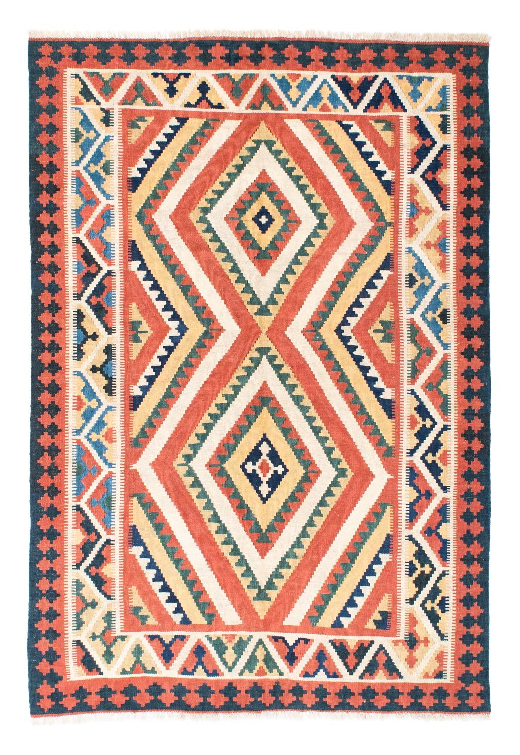 Kelim-tæppe - orientalsk - 212 x 146 cm - rust