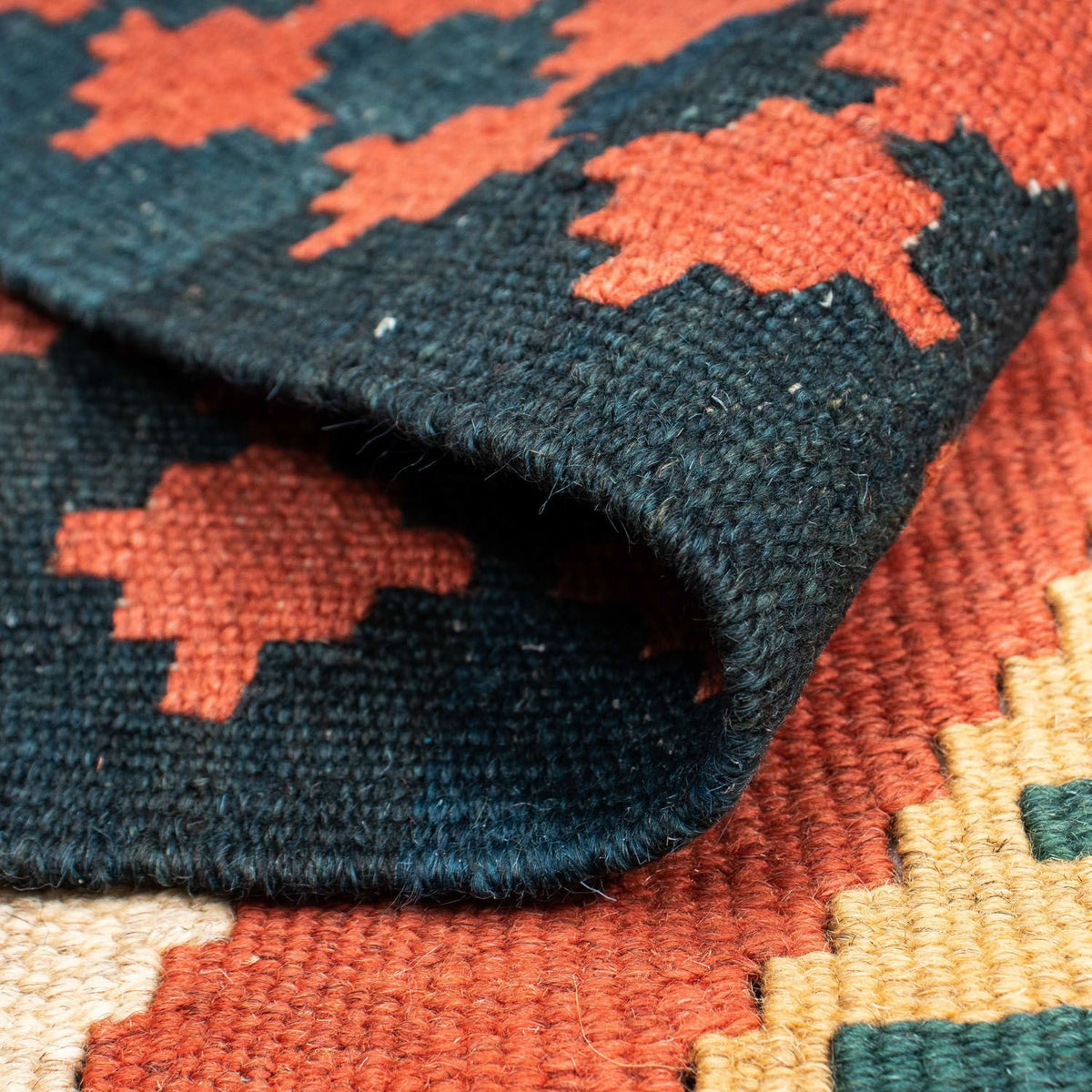 Kelim-tæppe - orientalsk - 212 x 146 cm - rust