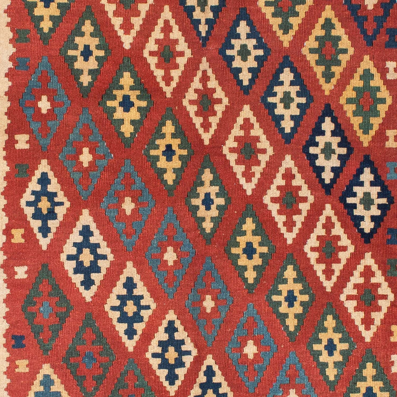 Kelim-tæppe - orientalsk - 206 x 156 cm - mørkerød