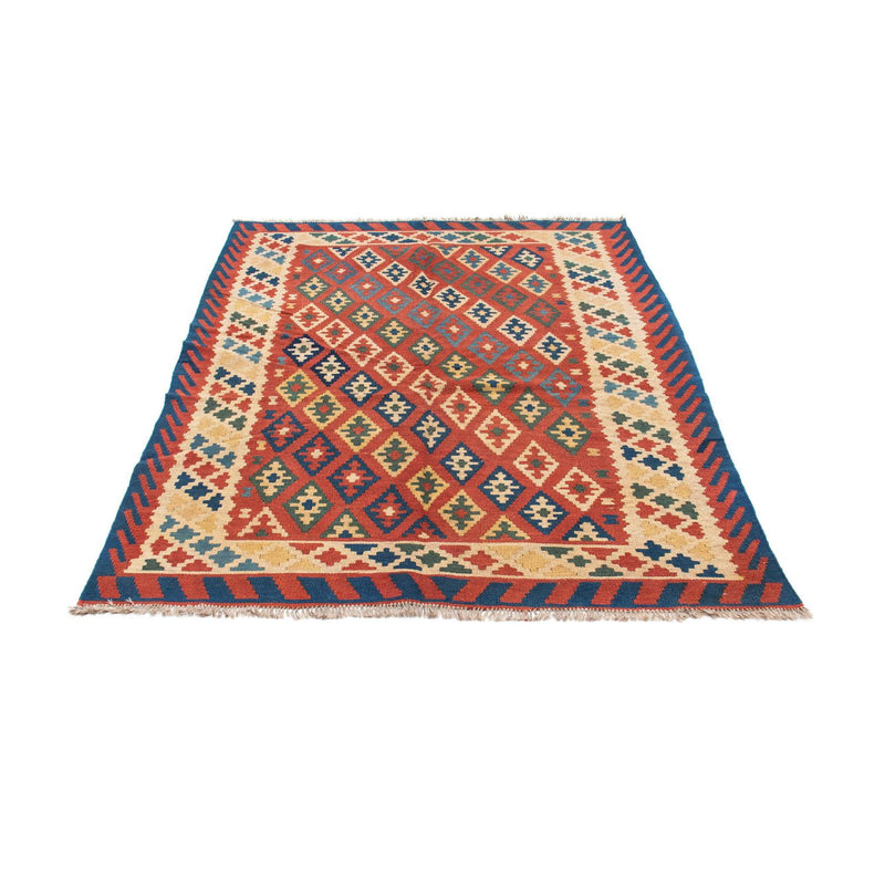 Kelim-tæppe - orientalsk - 206 x 156 cm - mørkerød