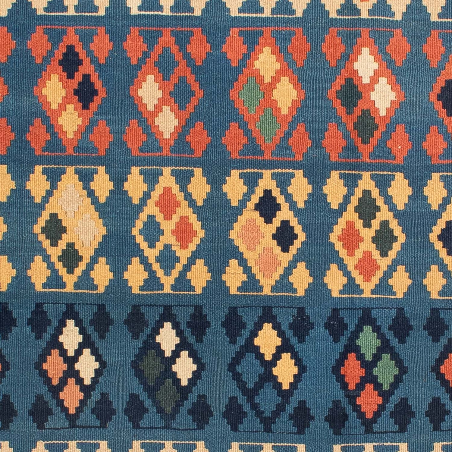Kelim-tæppe - orientalsk firkantet  - 212 x 197 cm - blå