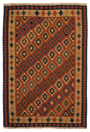 Kelim-tæppe - orientalsk - 210 x 155 cm - brun