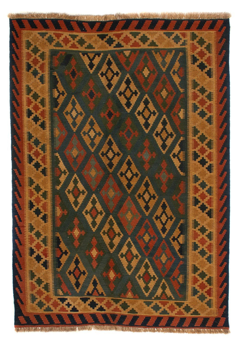 Kelim-tæppe - orientalsk - 203 x 155 cm - mørkeblå