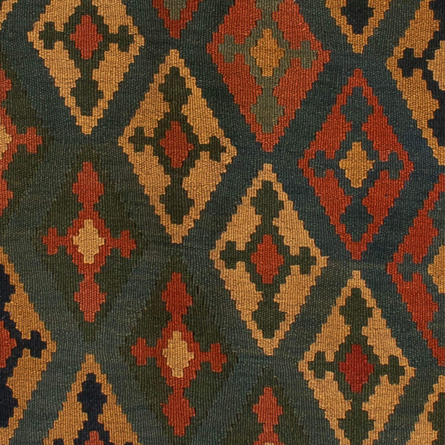 Kelim-tæppe - orientalsk - 203 x 155 cm - mørkeblå