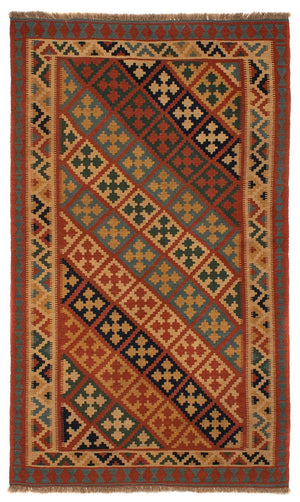 Kelim-tæppe - orientalsk - 218 x 145 cm - brun