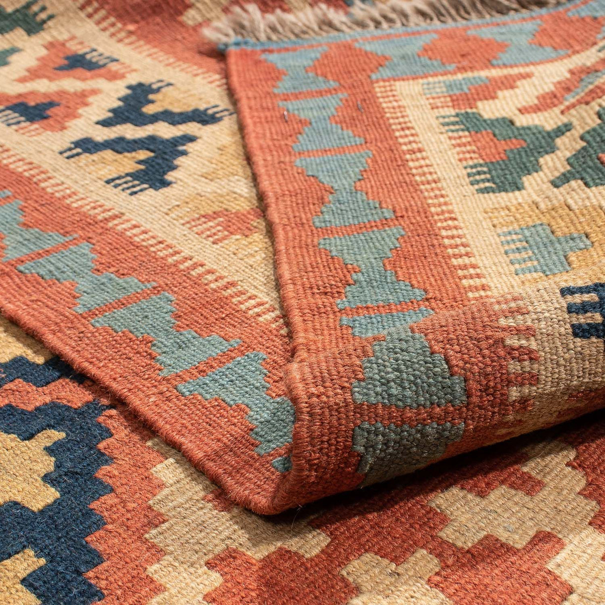 Kelim-tæppe - orientalsk - 218 x 145 cm - brun