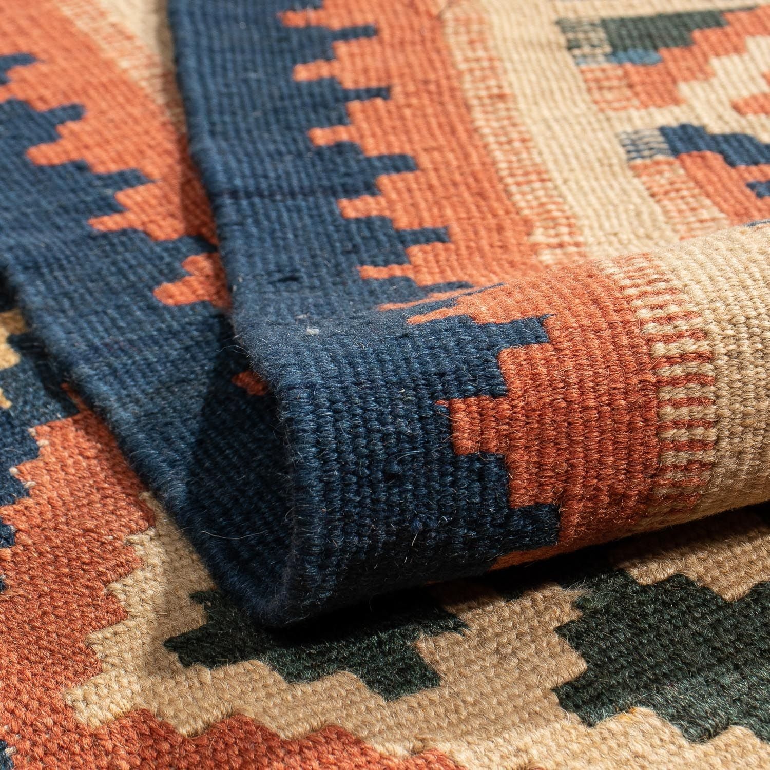 Kelim-tæppe - orientalsk - 200 x 157 cm - brun