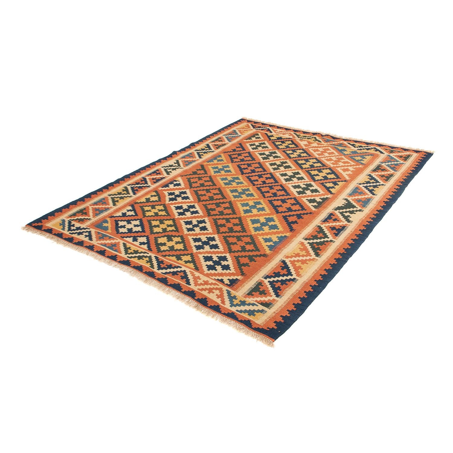 Kelim-tæppe - orientalsk - 200 x 157 cm - brun