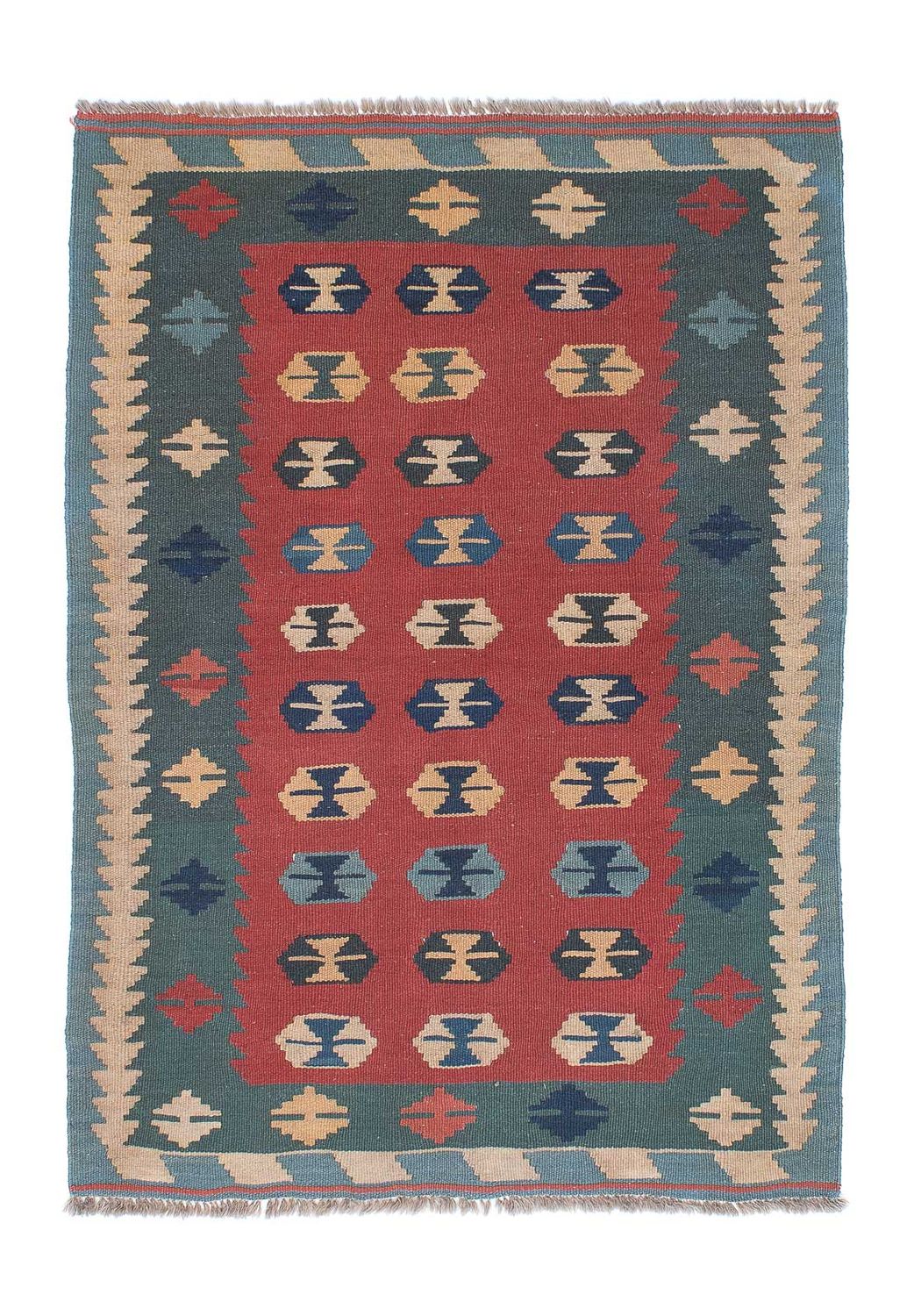 Kelim-tæppe - orientalsk - 163 x 112 cm - mørkerød