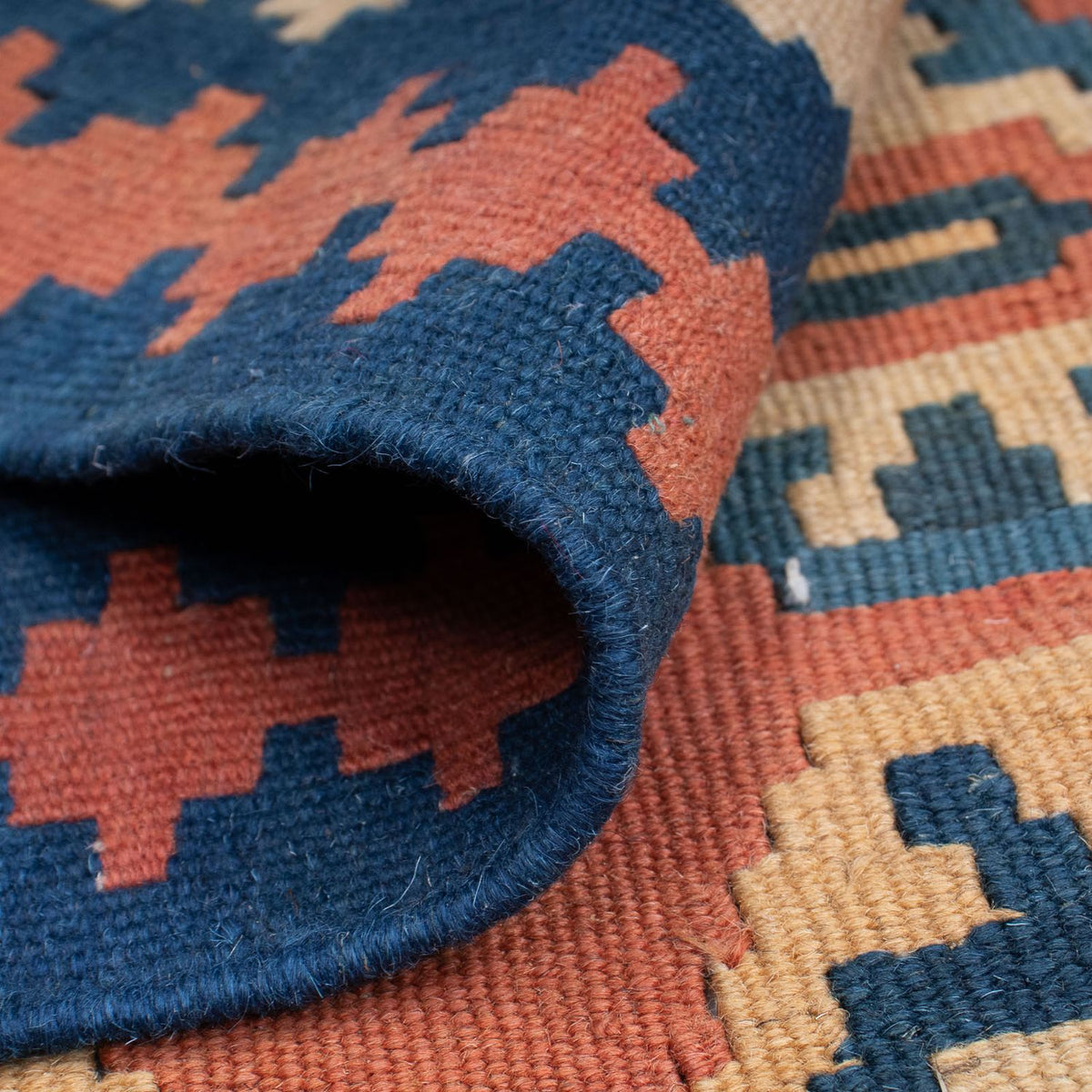 Kelim-tæppe - orientalsk - 169 x 121 cm - rust