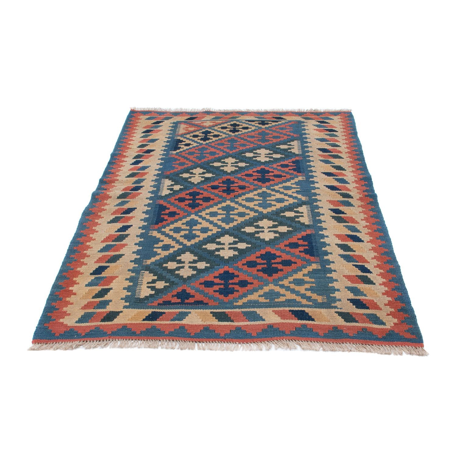 Kelim-tæppe - orientalsk - 175 x 116 cm - blå