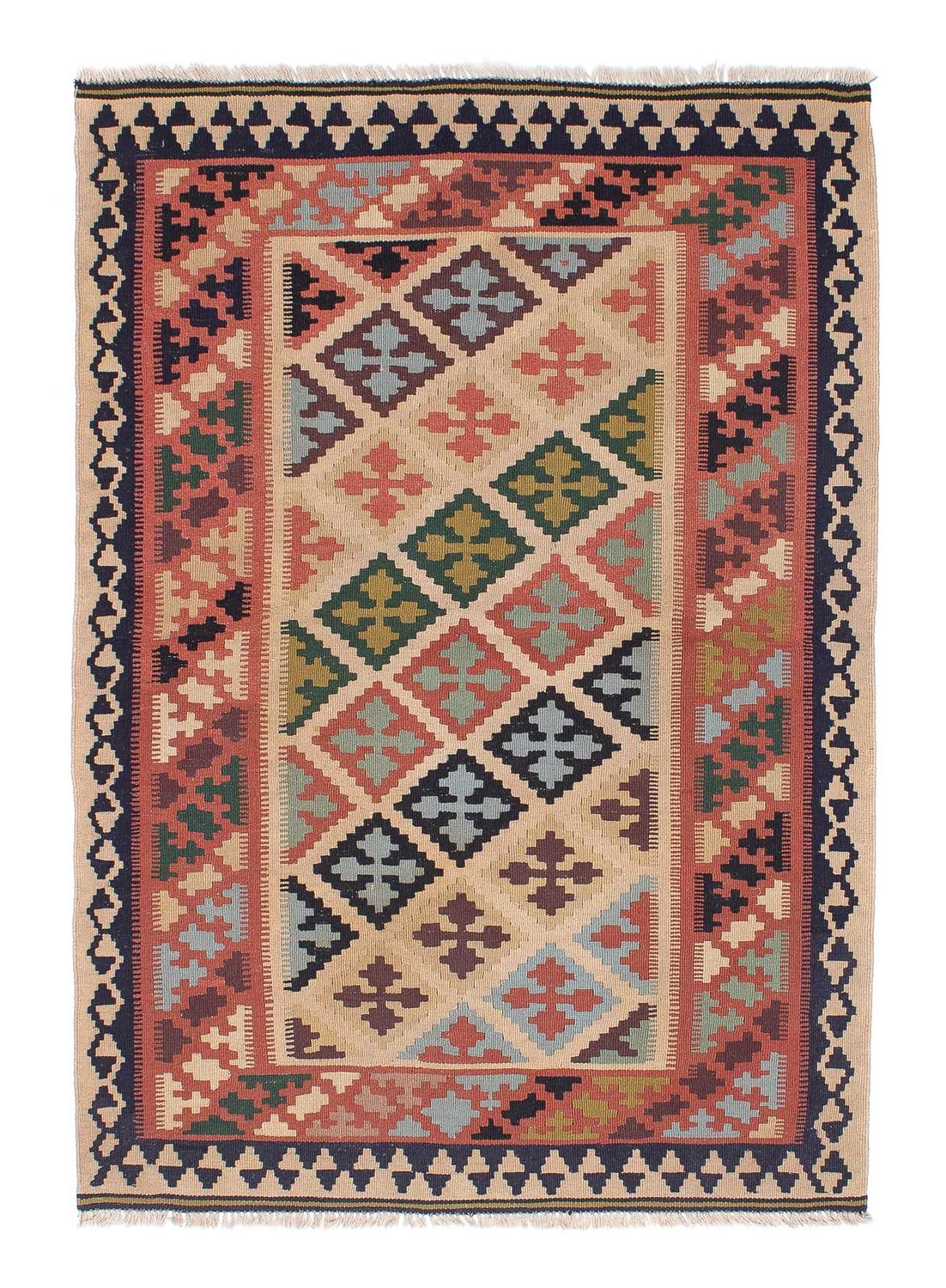 Kelim-tæppe - orientalsk - 158 x 110 cm - flerfarvet