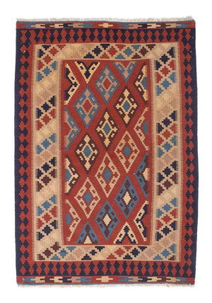 Kelim-tæppe - orientalsk - 170 x 114 cm - mørkerød