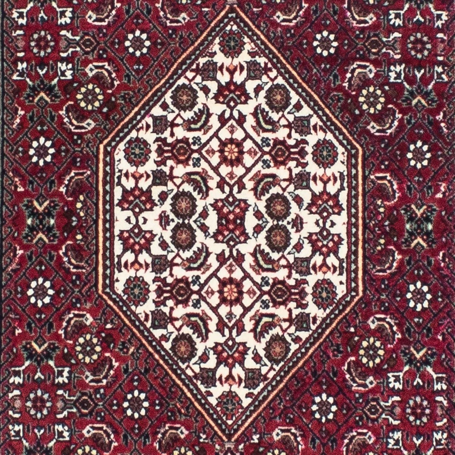Løber Persisk tæppe - Bijar - 248 x 73 cm - mørkerød