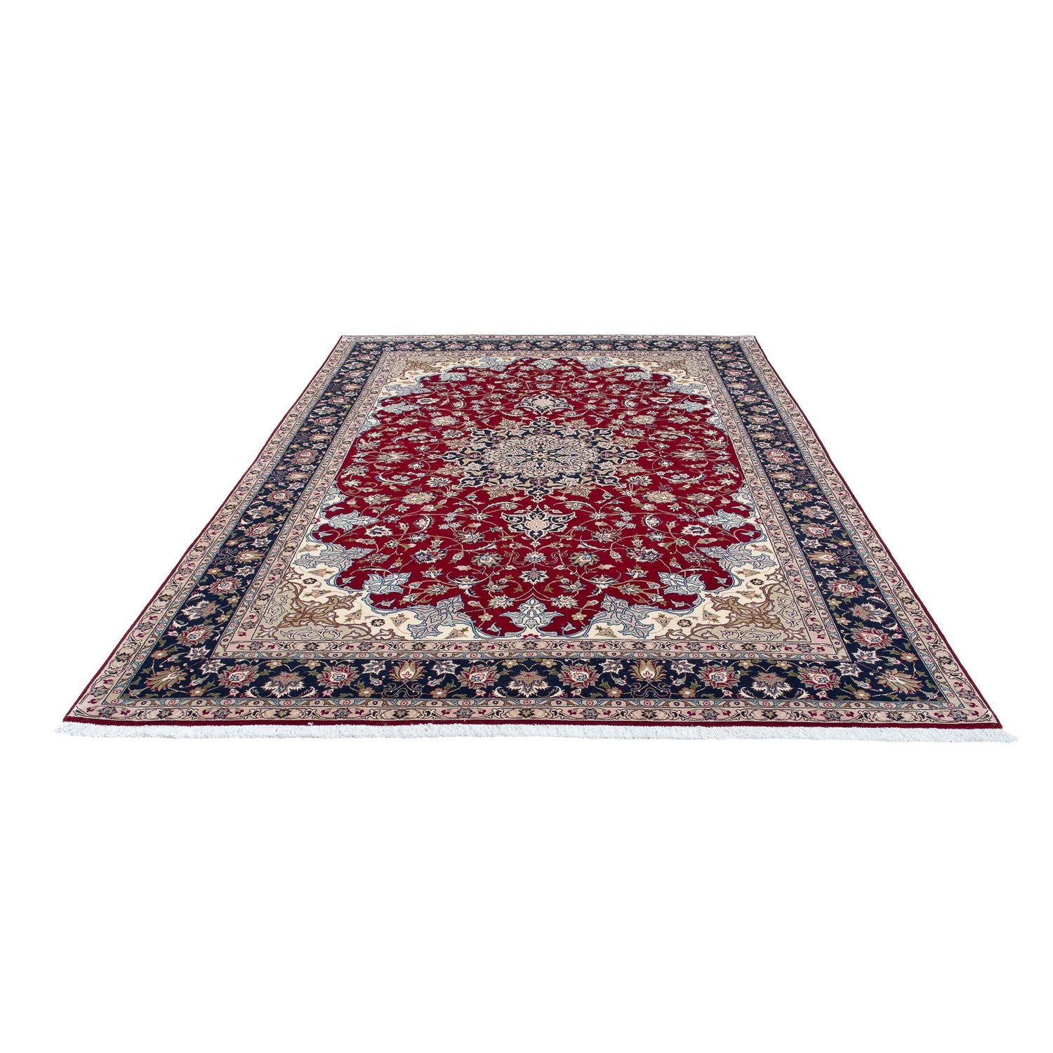 Persisk tæppe - Tabriz - Royal - 297 x 203 cm - mørkerød