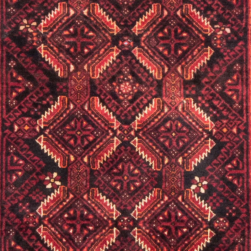 Løber Baluch-tæppe - 216 x 102 cm - mørkerød
