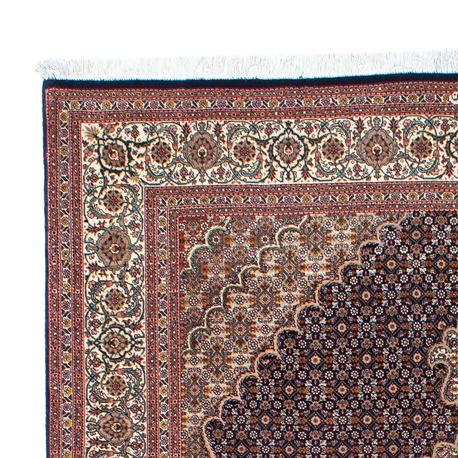 Persisk tæppe - Tabriz - 200 x 154 cm - mørkebrun