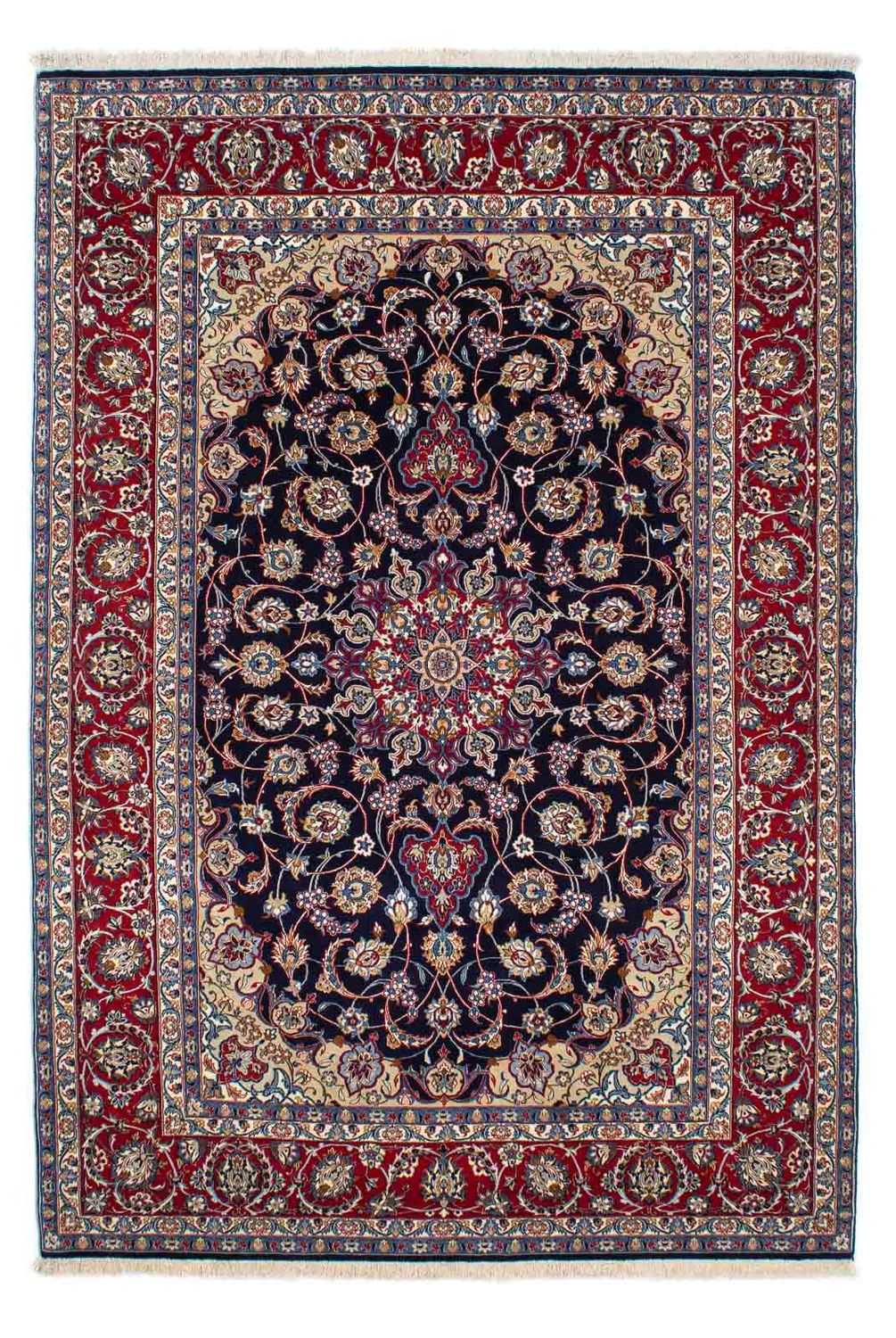 Persisk tæppe - Isfahan - Premium - 233 x 160 cm - mørkeblå