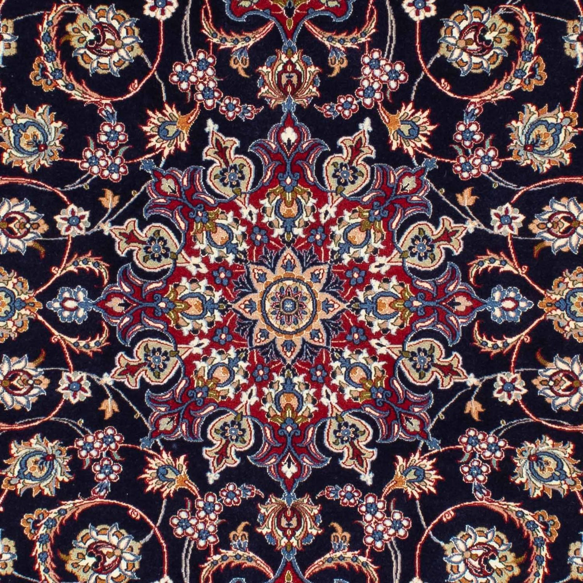 Persisk tæppe - Isfahan - Premium - 233 x 160 cm - mørkeblå