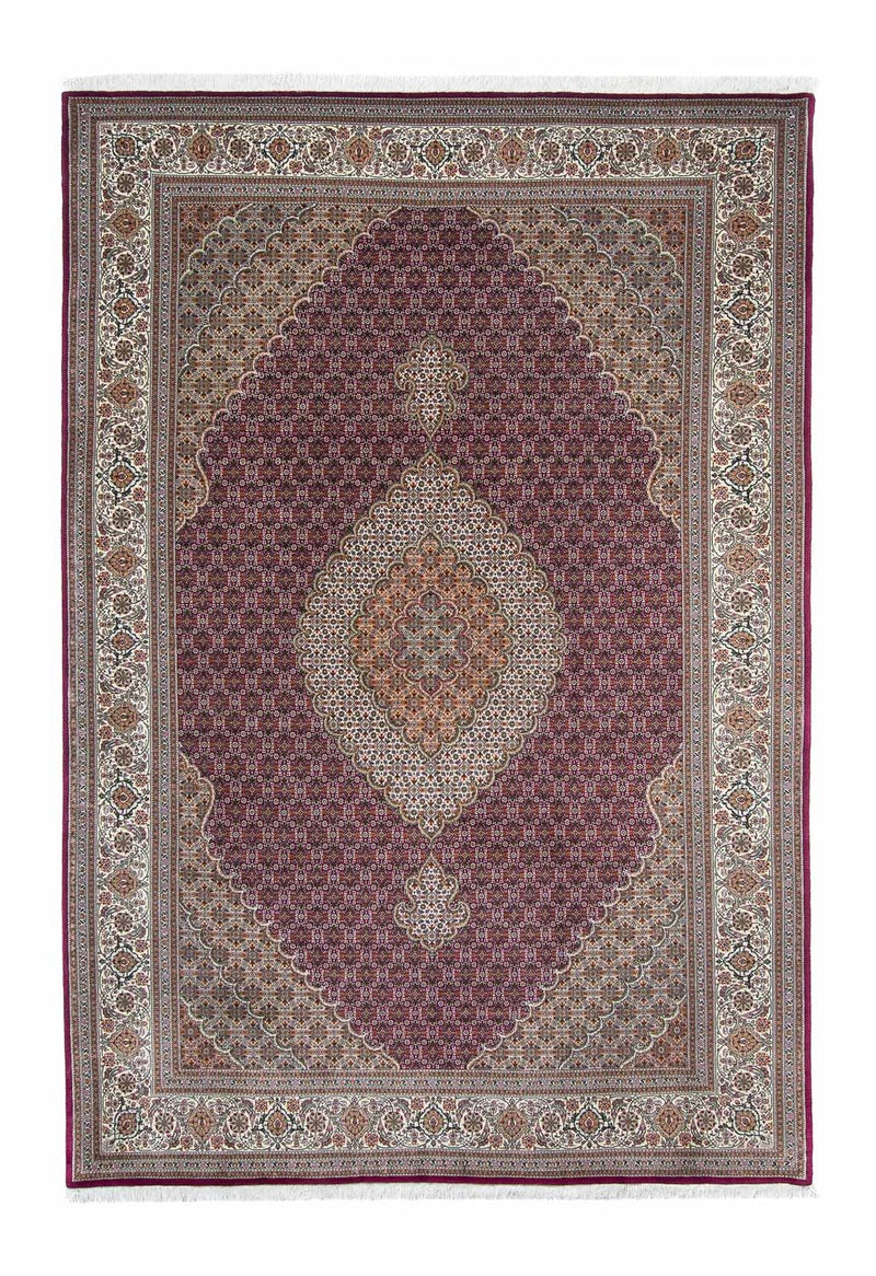 Persisk tæppe - Tabriz - 302 x 203 cm - mørkerød
