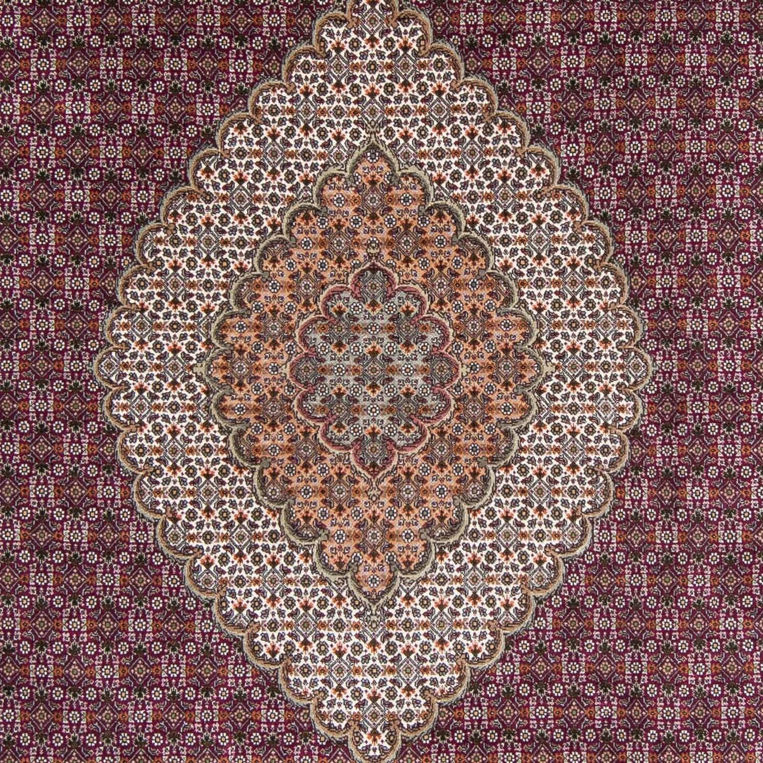 Persisk tæppe - Tabriz - 302 x 203 cm - mørkerød